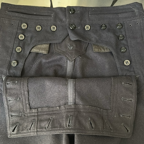 Vintage NAVAL CLOTHING FACTORY WWll Wool Corset Back Blue Trousers Sailor 1940s - Picture 9 of 15